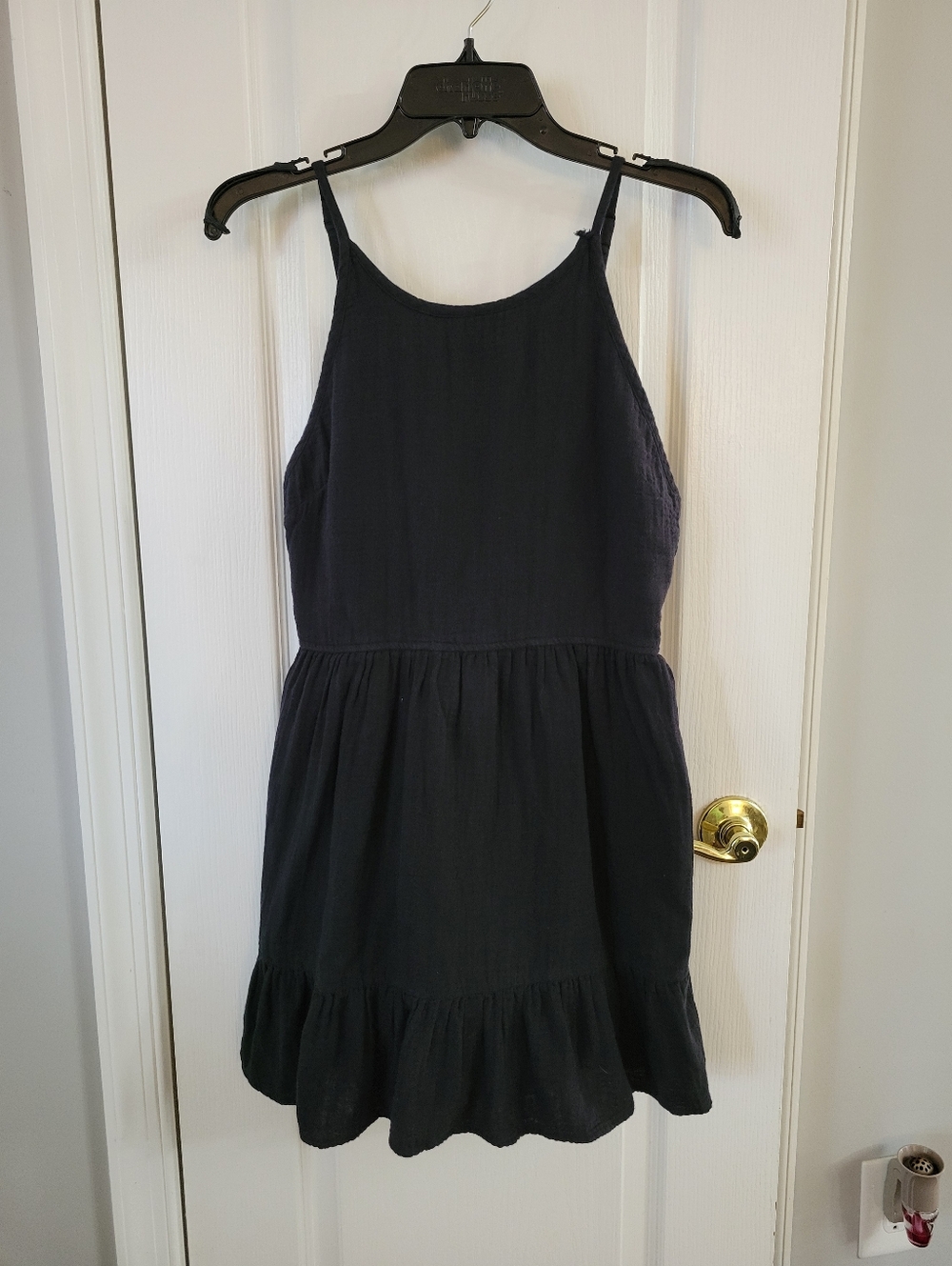 Sunday Best Veruca Tiered Organic Cotton Mini Dress Black Small Summer